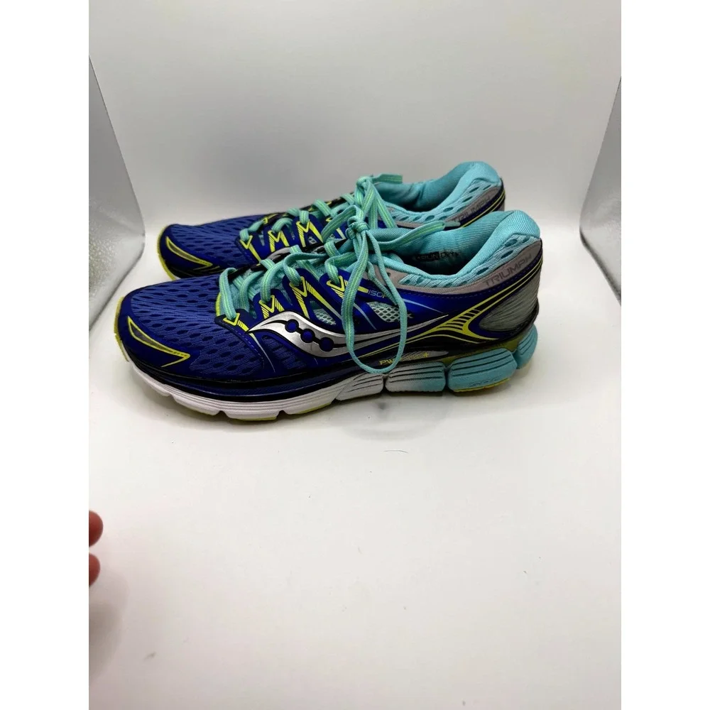 Saucony Triumph ISO S10262-1 Womens 8.5 Sneaker Blue Mesh Lace Up Running Shoes